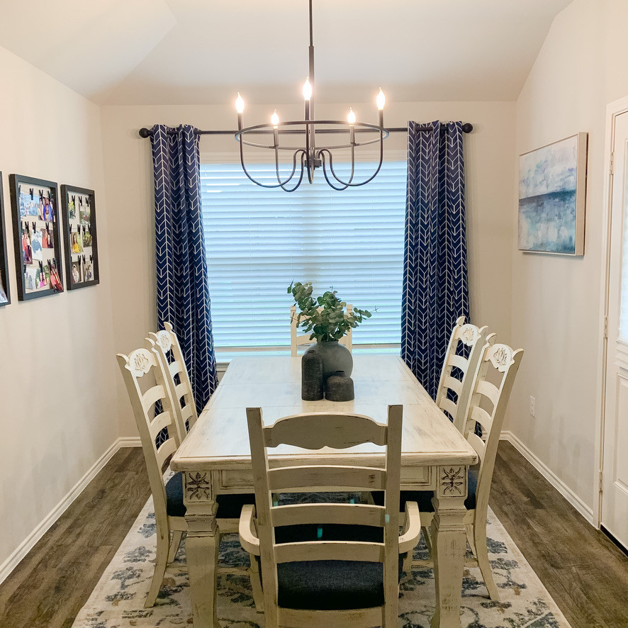 Example of a transitional dining room design in Houston