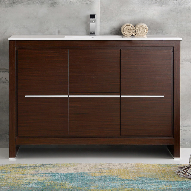 Fresca Allier Wenge Brown Modern Bathroom Cabinet - Modern - Bathroom ...