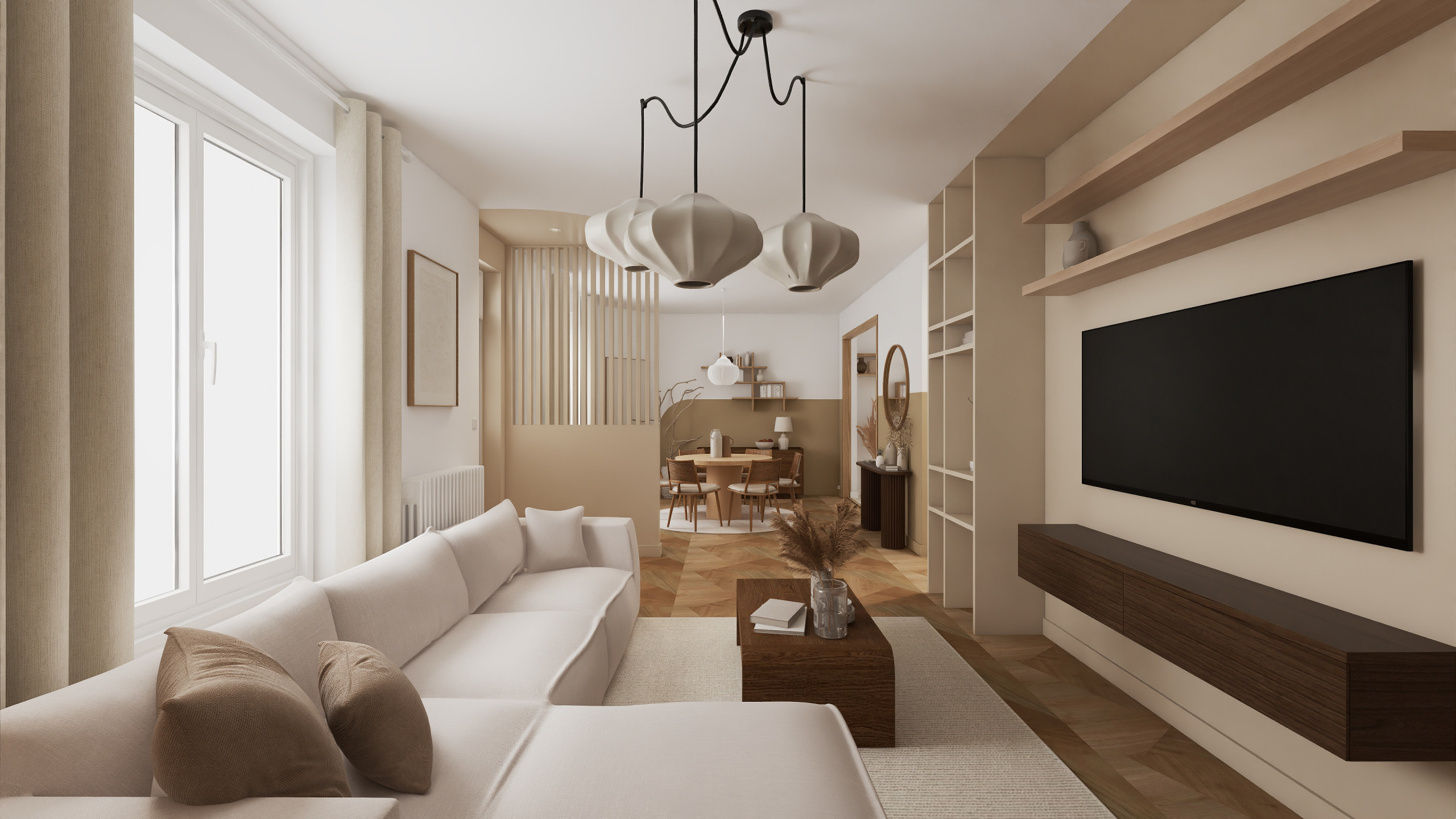 Projet Foch - pièce de vie et cuisine