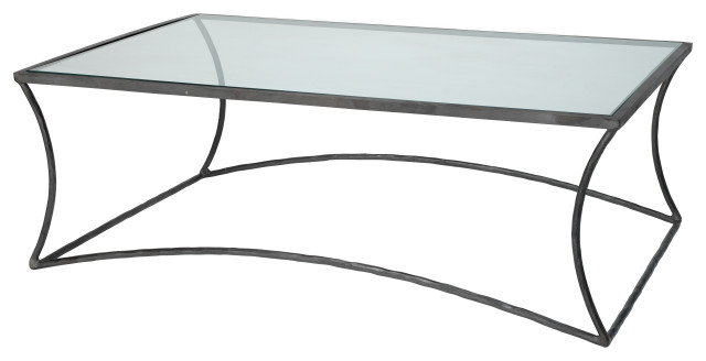 Black Iron Glass Top Rectangular Kai Coffee Table