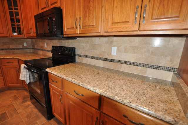 Granite Countertops And Tile Backsplash Ideas Eclectic Kitchen