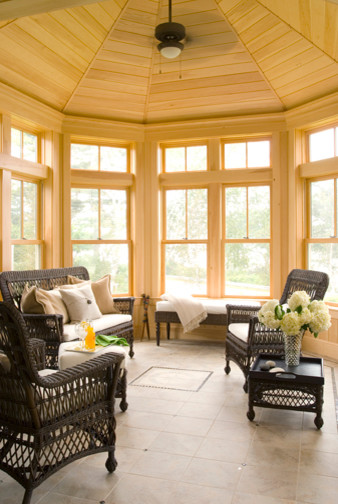 Design ideas for a traditional verandah in Portland Maine.