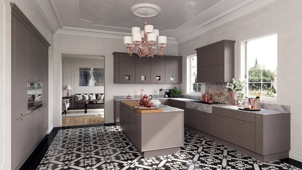 Проектирование дома , зона кухни, визуализация