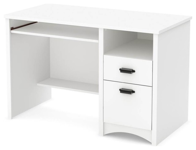 South S Gascony Computer Desk With Keyboard Tray Pure White South S Gascony Computer Desk With