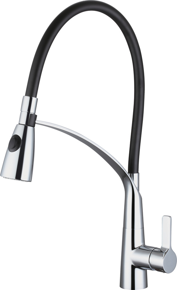 Aurora Modern Kitchen Faucet With Flex Hose Contemporary Kitchen