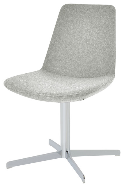 Eiffel 4 Star Dining Chair, Chrome Base, Silver Camira Wool