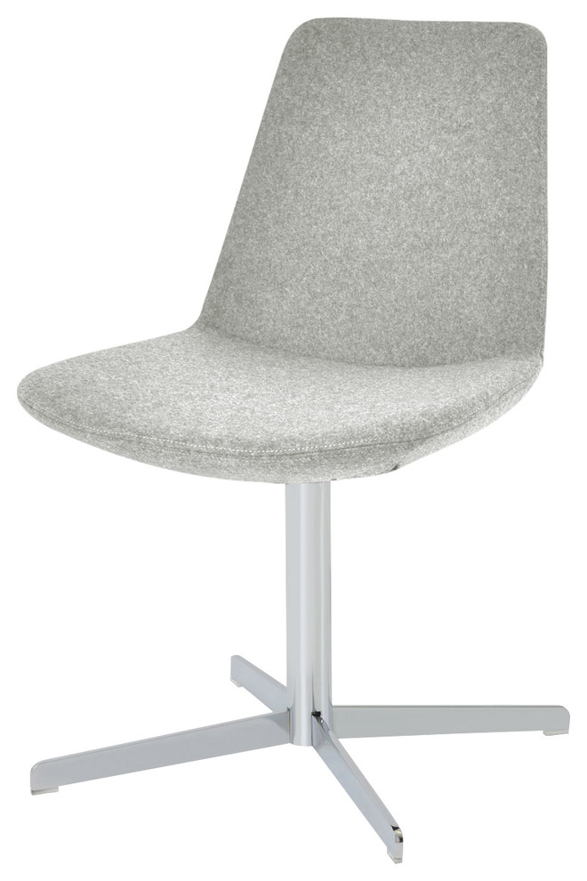 Eiffel 4 Star Dining Chair, Chrome Base, Silver Camira Wool