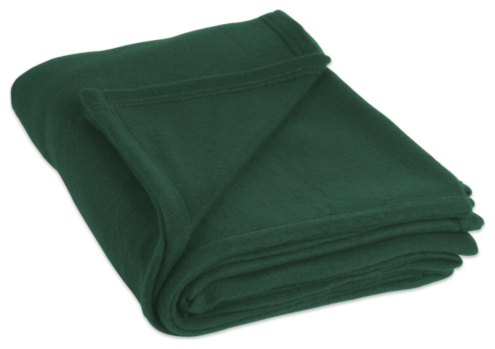 Dark Green Fleece Blanket Twin/Twin Xl 60X96