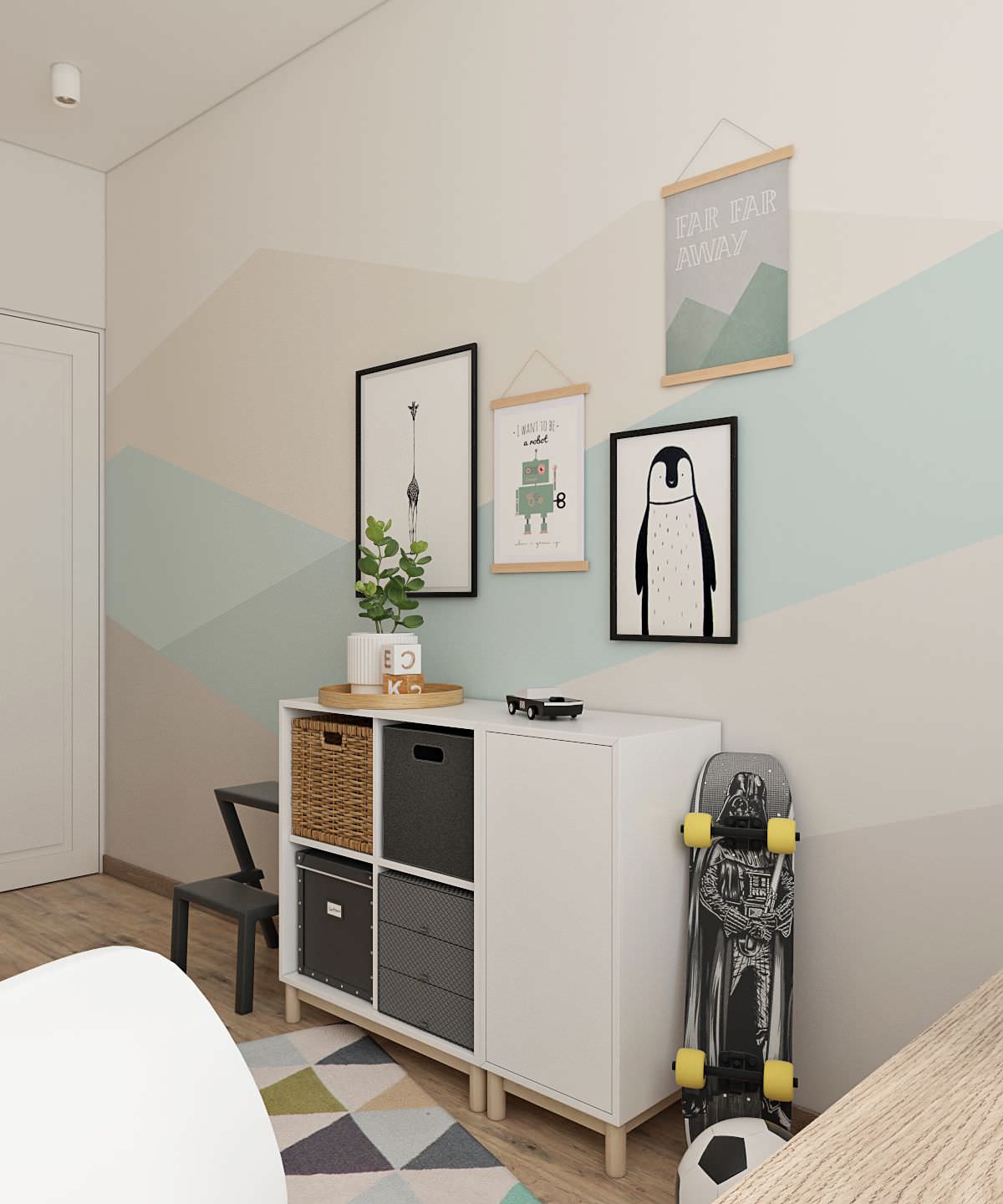 Интерьер квартиры 70 кв.м. для семьи с двумя детьми