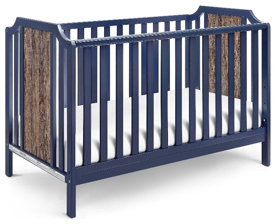 Suite Bebe Brees Contemporary Wood Island Crib in Midnight Blue