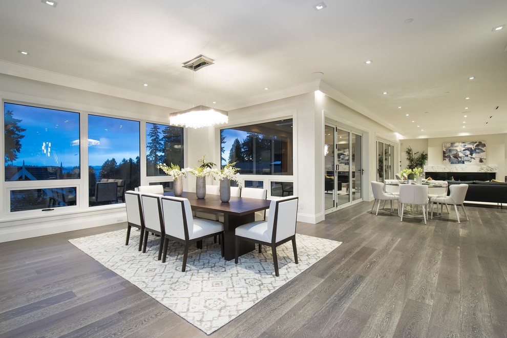 This is an example of a contemporary dining room in Vancouver.