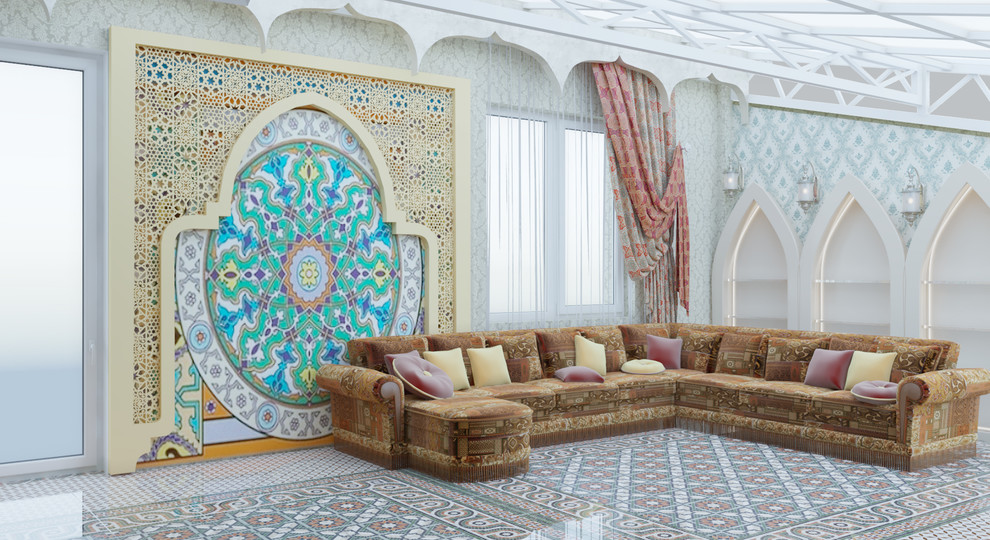 Комната отдыха о зона бассейна в частном доме