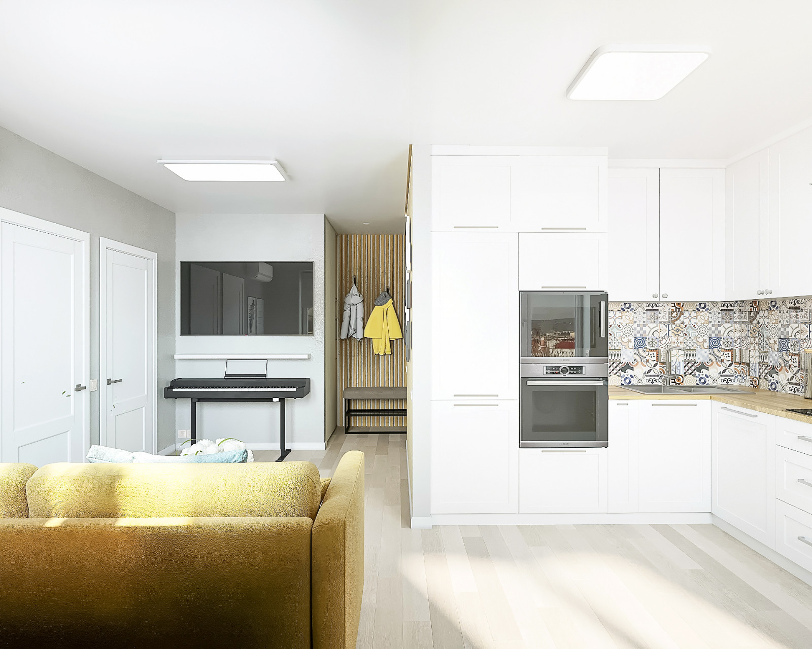 Вид на входную зону и кухню