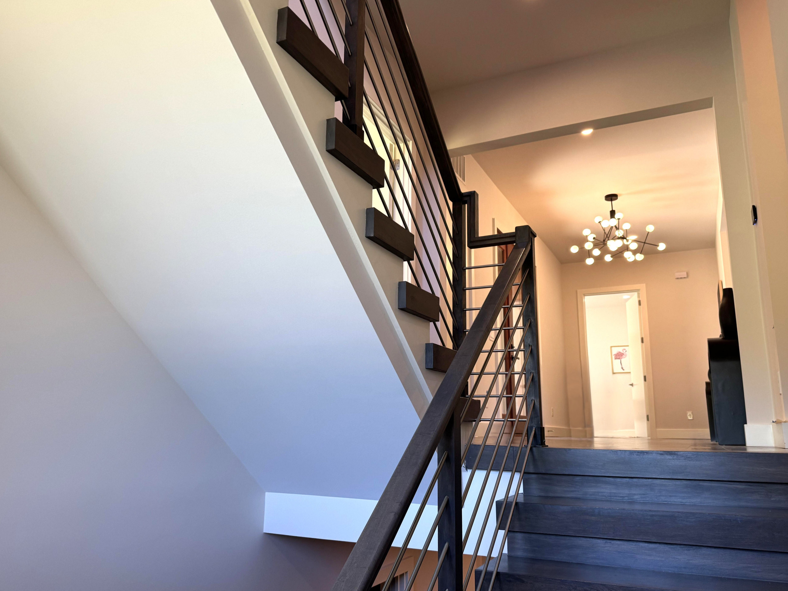 137_Transitional Maple Staircase with Stainless Steel Rail, Clifton, VA 2014