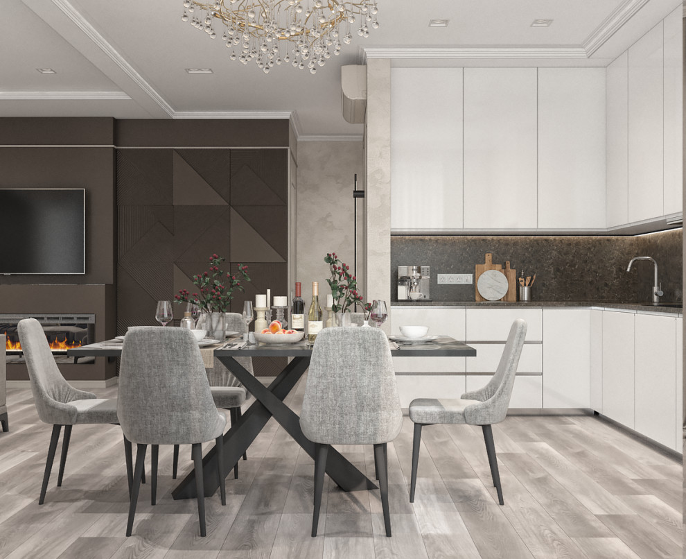 Квартира в эко-квартале Flora&Fauna (кухня-гостиная)