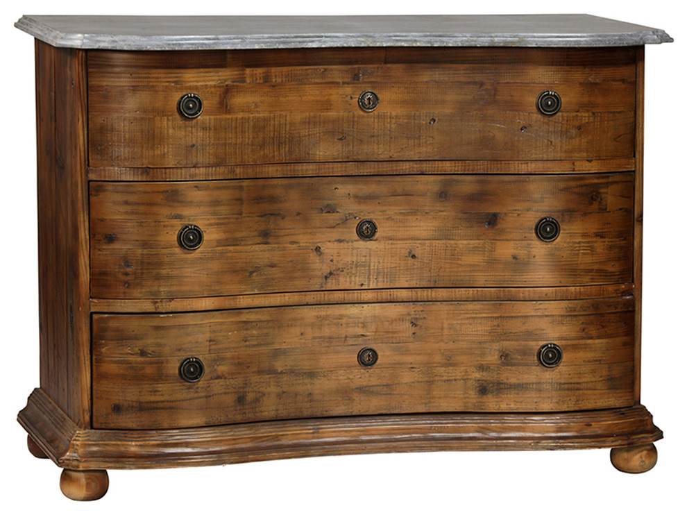 Reclaimed Wood and Stone Dresser Traditional Dressers by Design