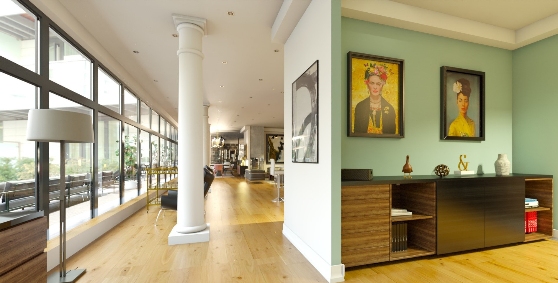 Loft 300 m² dans un immeuble d'affaires réhabilité.