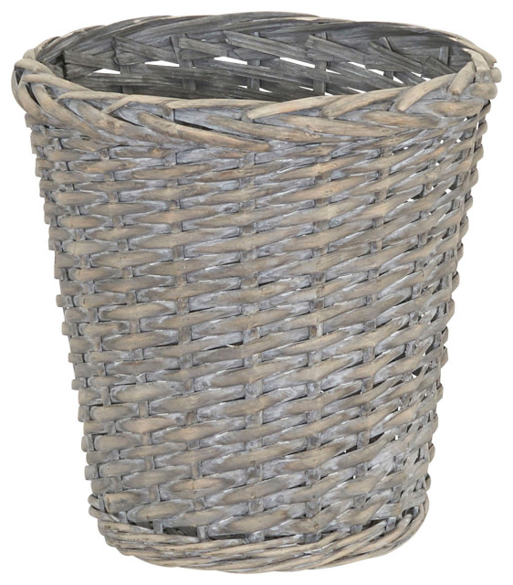 Wicker Waste Basket Tropical Wastebaskets by Household Essentials