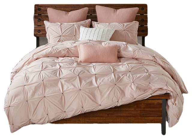 Masie 3 Piece Elastic Embroidered Cotton Comforter Set