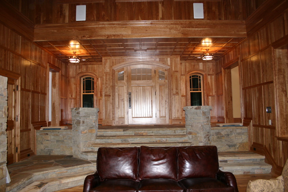 Example of a large arts and crafts front door design