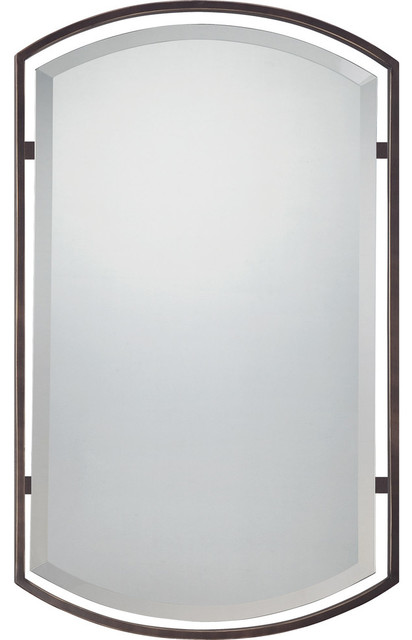 Small Quoizel Mirror In Palladian Bronze Transitional Bathroom Quoizel Mirror In Palladian Bronze