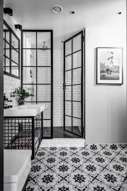 38 Black And White Bathrooms Around The, Black 038 White Tile Designs Bathrooms