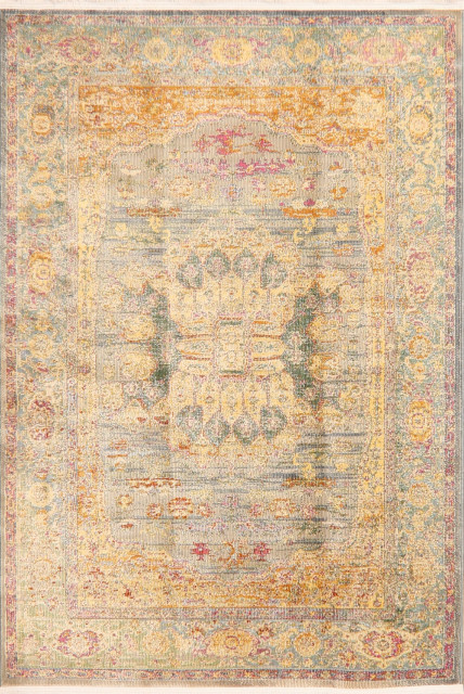 Heat Set Rugs Traditional Vintage Style Floral Distressed Heat-Set Turkish Area Rugs ...