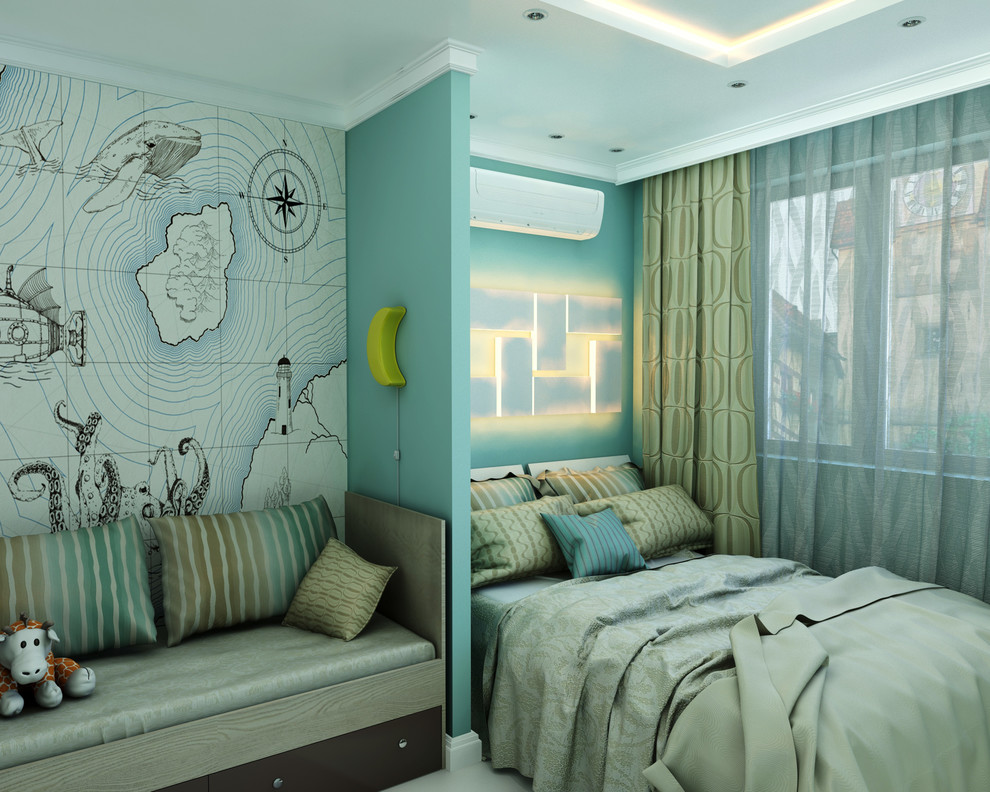 Яркая спальня ы современном стиле