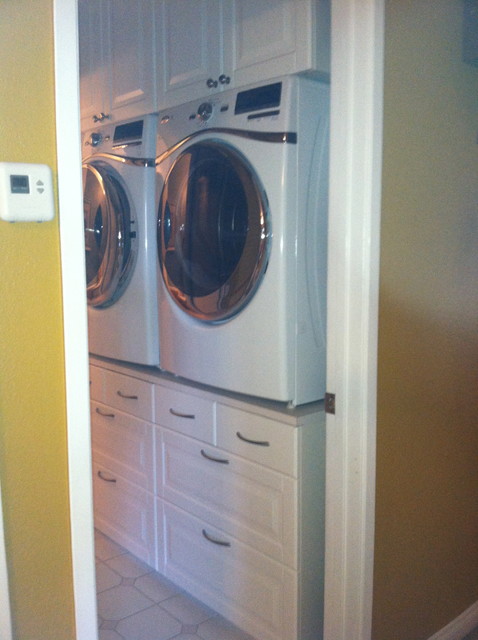 Washer Dryer Stand Traditional Laundry Room San Diego