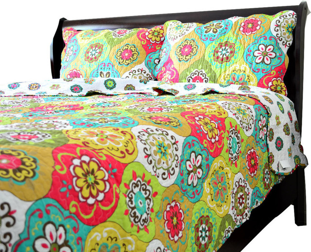 A Leap Into Summer Bedspread Set 3 Piece Eclectic Quilts And A Leap Into Summer Bedspread Set 3 Piece Full Eclectic Quilts