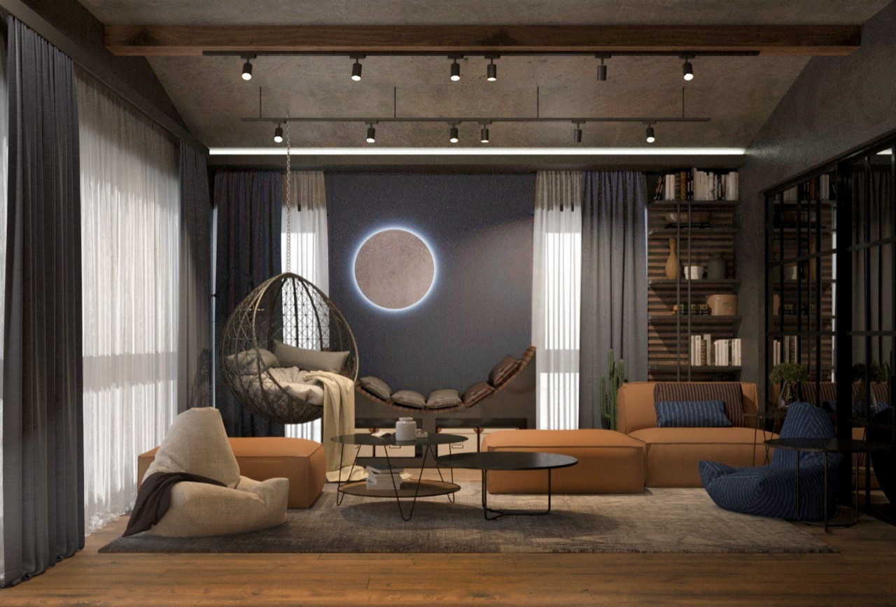 Дизайн проект интерьера загородного дома 850 м2