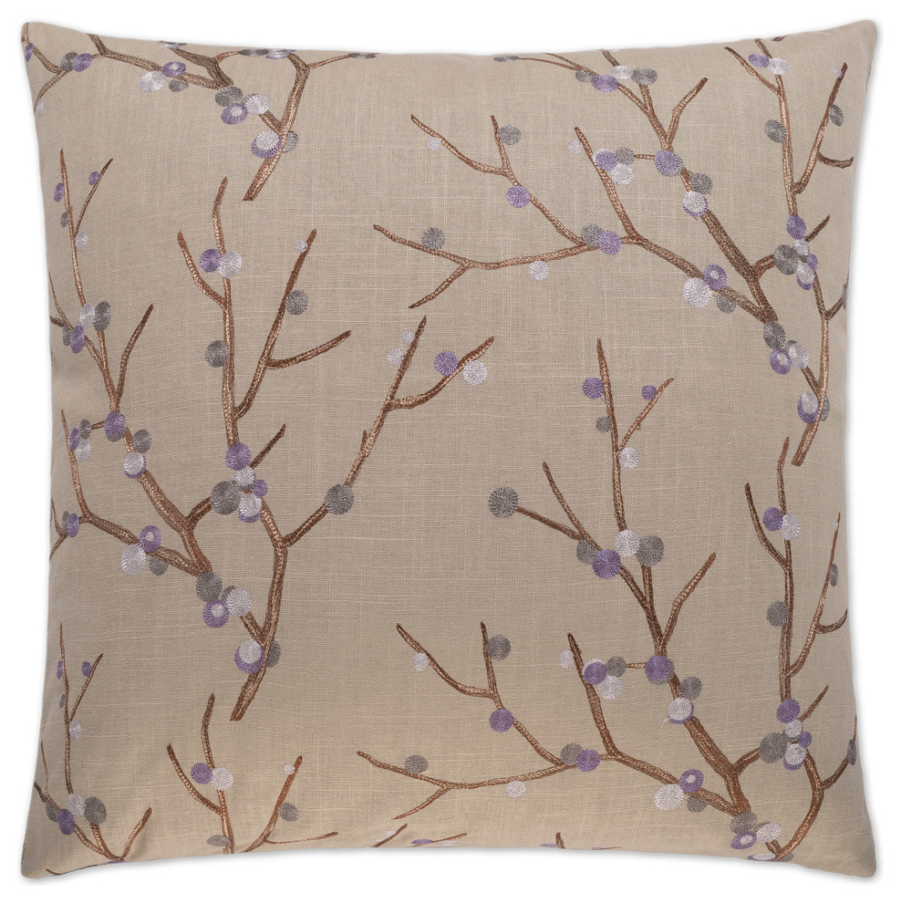 Sprout Feather Down Decorative Throw Pillow, 24x24 Asian Decorative