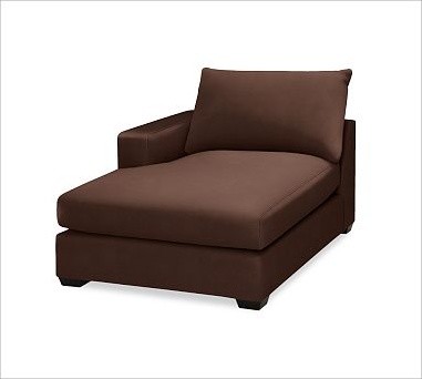 Hampton Upholstered Left-Arm Chaise, everydaysuede(TM) Mahogany