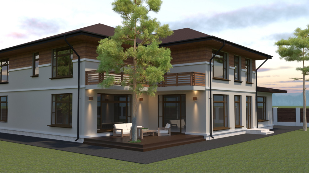 Экстерьер дома в стиле "Райт"