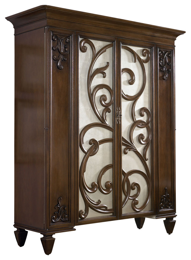 American Drew Jessica McClintock Couture Dressing Armoire with Castered Stool