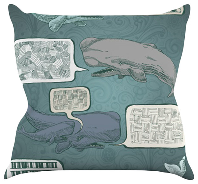 Sophy Tuttle "Whale Talk" Throw Pillow, 18"x18"