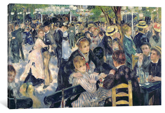 Dance at Le Moulin de la Galette Vintage Fine Art Print Pierre Auguste Renoir
