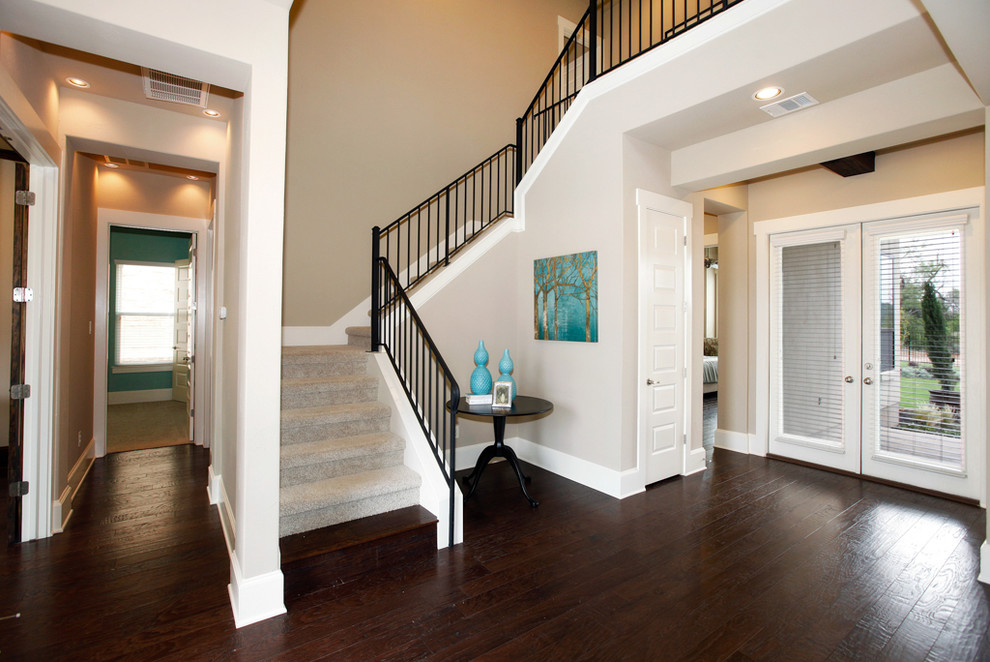 Transitional staircase in Austin.
