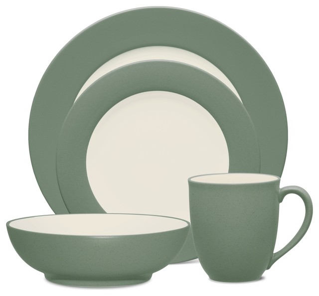 Noritake Colorwave Green Rim 32Pc Dinnerware Set, Service for 8 ...