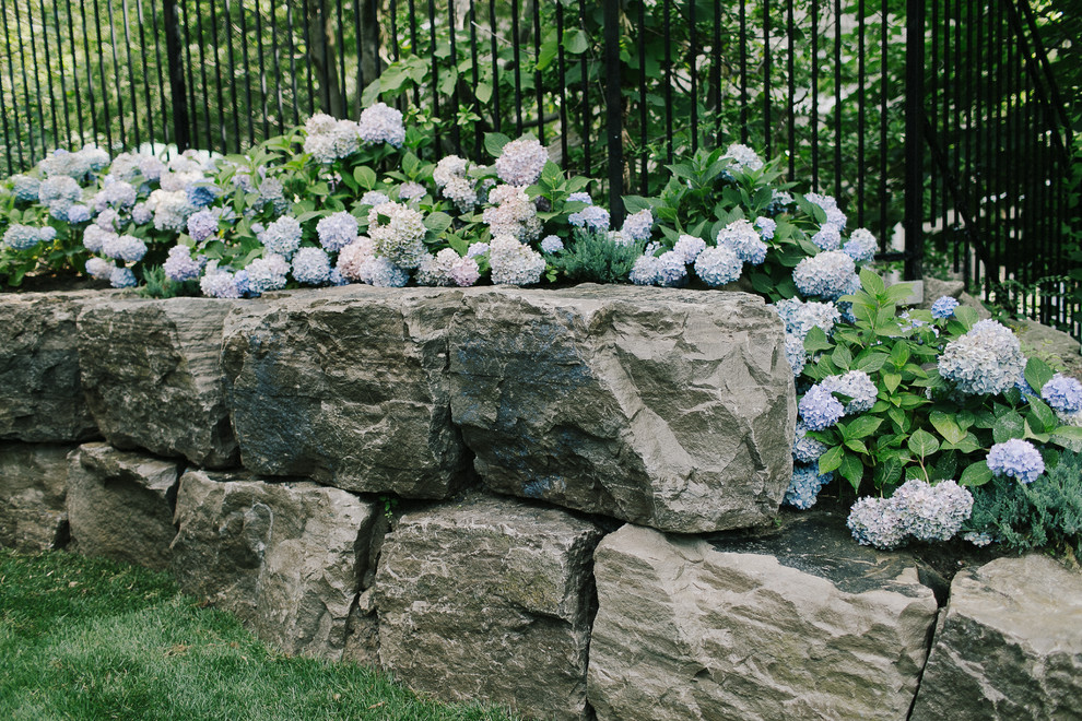 Armour Stone Retaining Midcentury Landscape Toronto by LandArt