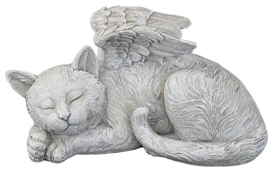 Cat Angel Memorial Statue Contemporary Garden Statues And Yard Art by Shop Chimney Houzz
