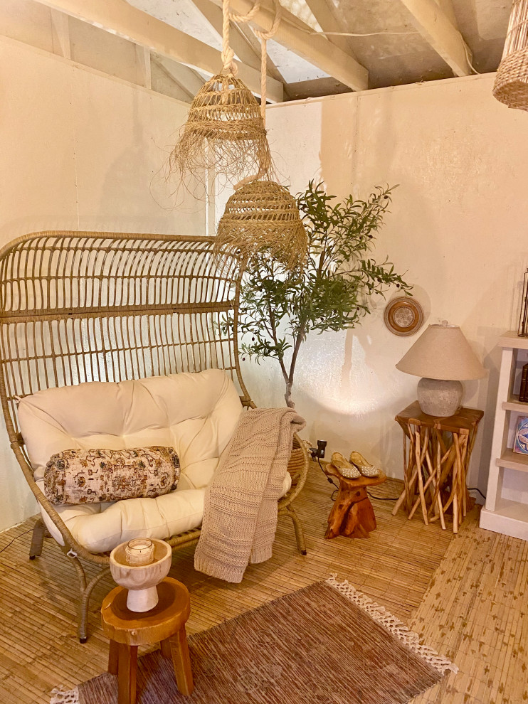 Shed Conversion to Boho Art Room