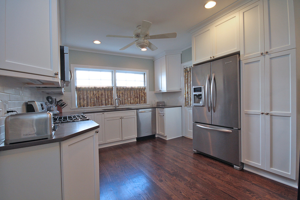 Total gut job. New kitchen, appliances, window treatment and resanding and stain