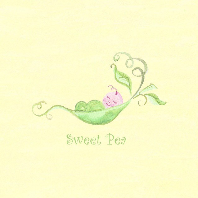 Sweet Pea Nursery Art Modern Decor By The Little Acorn Sweet Pea Nursery Art