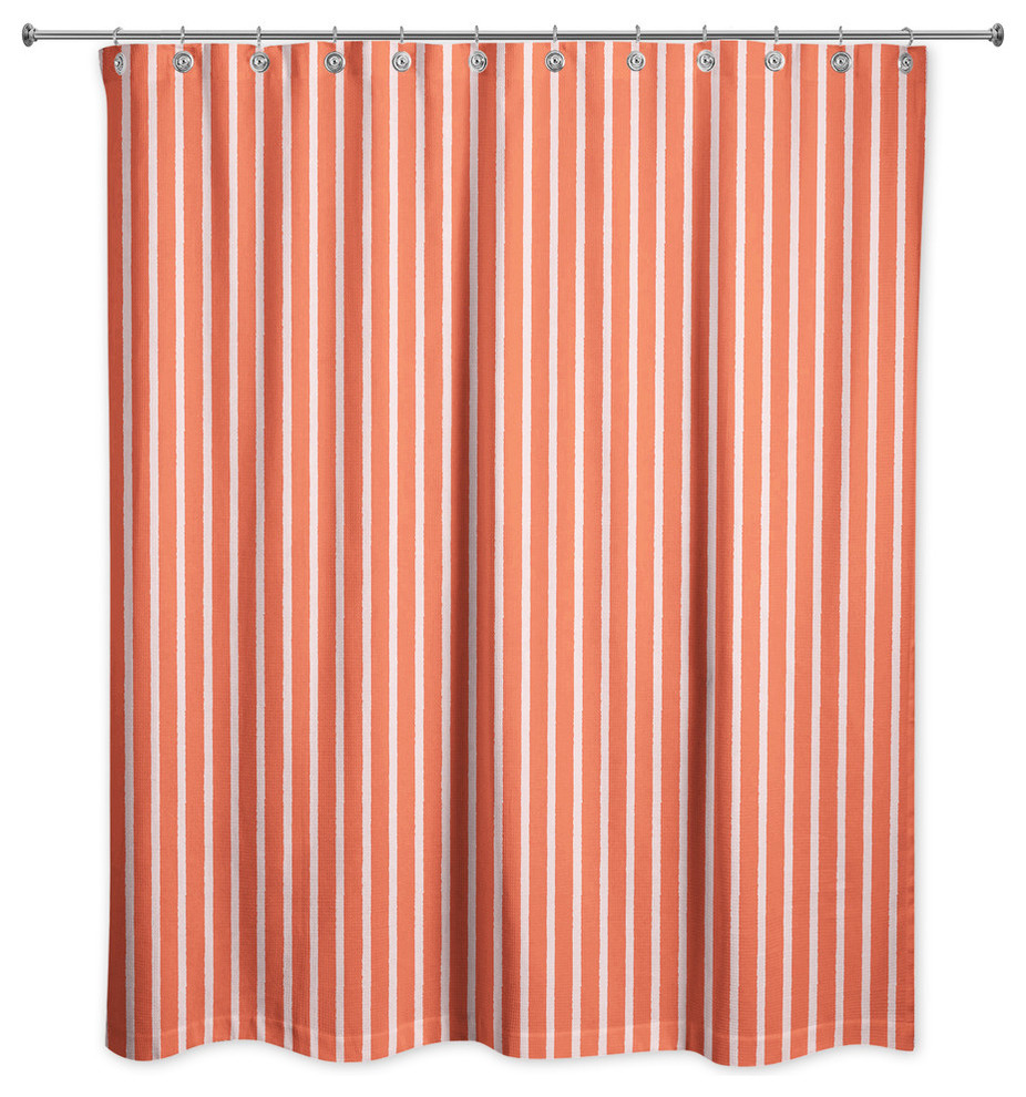 Red Stripes Shower Curtain Contemporary Shower Curtains By