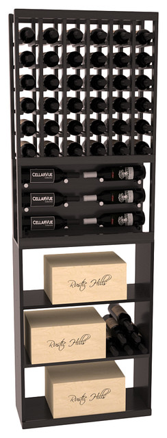 CellarVue Redwood Showcase Wine Rack Combo, Unstained, Black