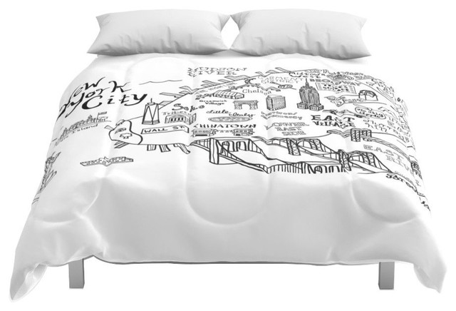 Society6 New York City Map Comforter Contemporary Comforters