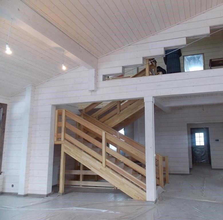 Проект деревянного дома из клееного бруса в стиле прованс