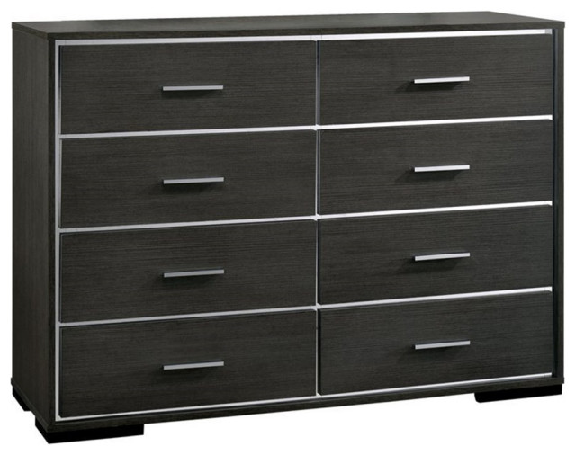 Bowery Hill Contemporary Wood 8Drawer Dresser in Warm Gray