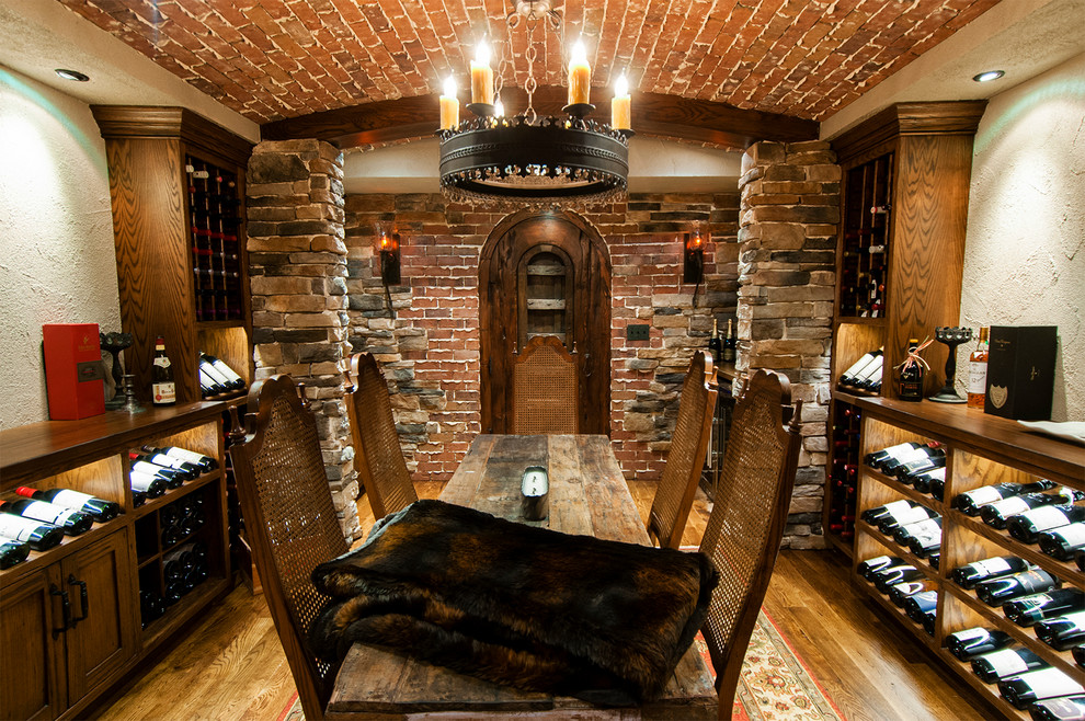 Inspiration for a rustic wine cellar remodel in Raleigh